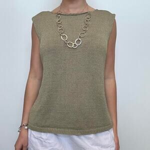 Chico’s Design Gold Knit Sleeveless Blouse